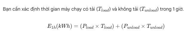Tính điện năng tiêu thụ trong 1 giờ (kWh)