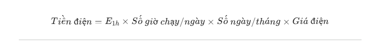 Tính tổng tiền điện trong 1 tháng
