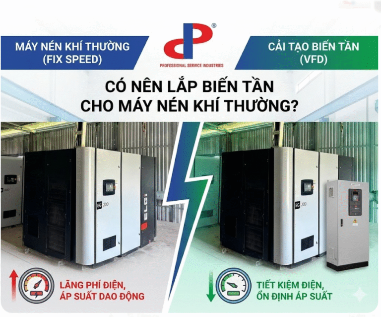 Có Nên Lắp Biến Tần Cho Máy Nén Khí Thường