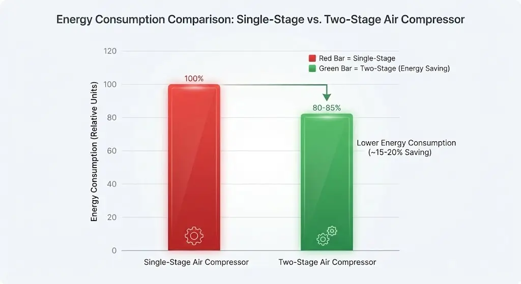 Biểu đồ cột so sánh tiêu thụ năng lượng