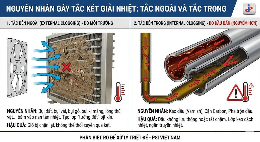 Két giải nhiệt bị tắc (1)